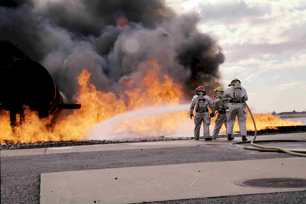 Picture of Fire Fighters training at JFK Airport, New York